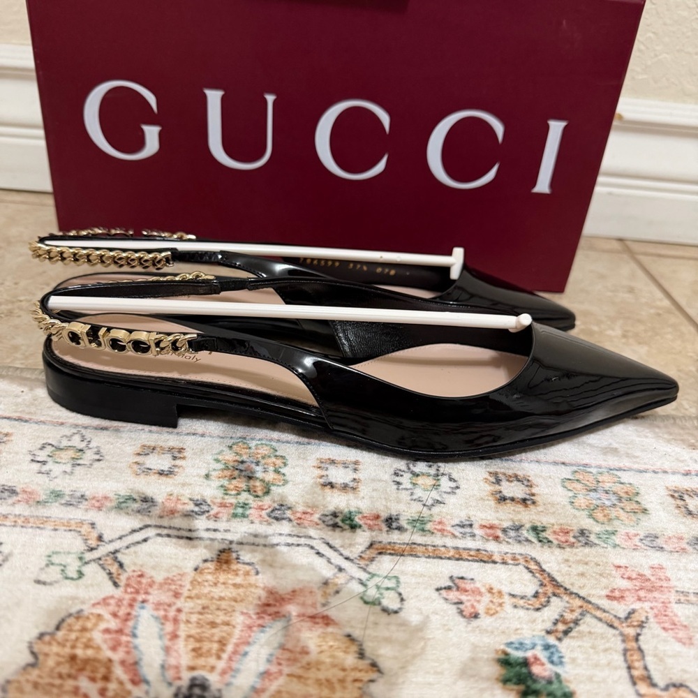 New Gucci Signorina ballet flats black patent leather - Picture 5 of 9